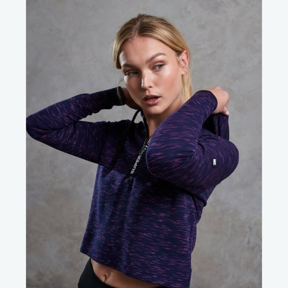 𝅺SUPERDRY Sport Gym Tech Luxe Crop Hoodie - Women's - Picture 5 of 14